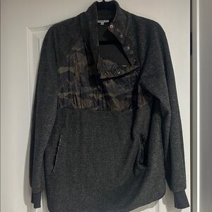 White Birch Dark Gray Sweater with Camouflage Detail